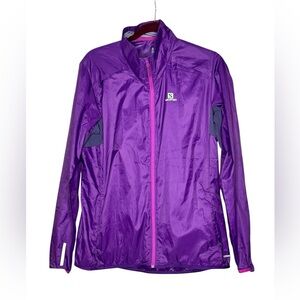 Salomon Clima Wind women's purple windbreaker jacket